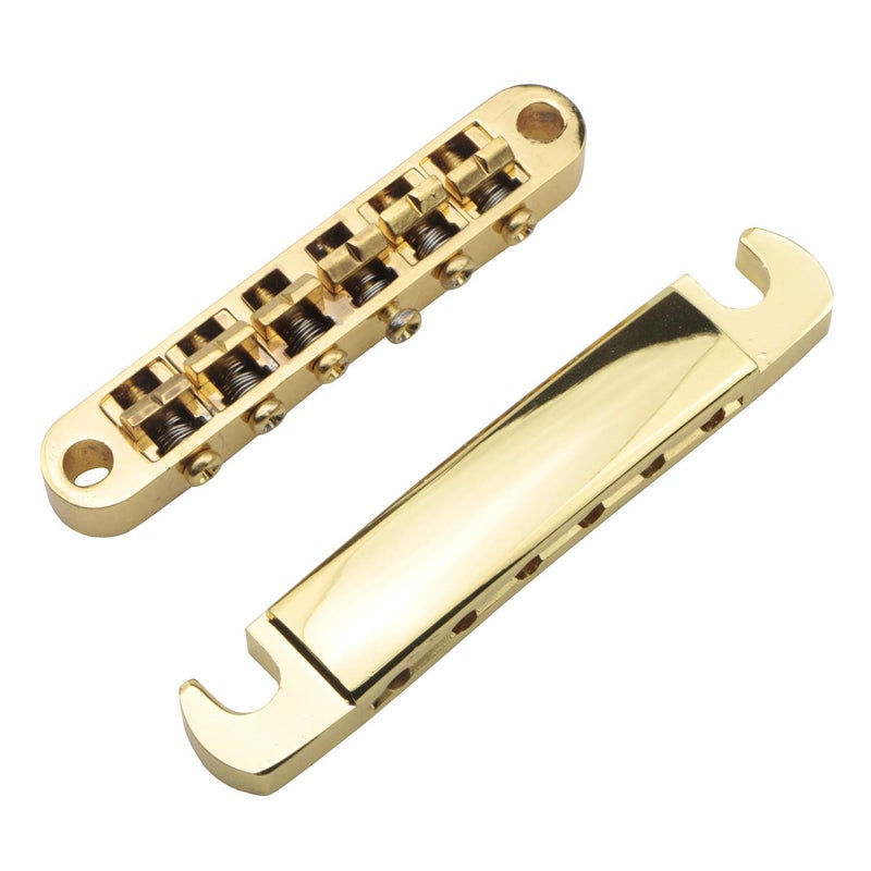 Swhmc Gold Electric Guitar Tune-O-Matic Roller Saddle Bridge & Tailpiece with Studs Set for Les Paul LP SG Style Electric Guitar Replacement Parts - Image 3